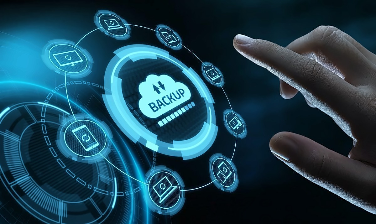 Cloud data backup interface graphic