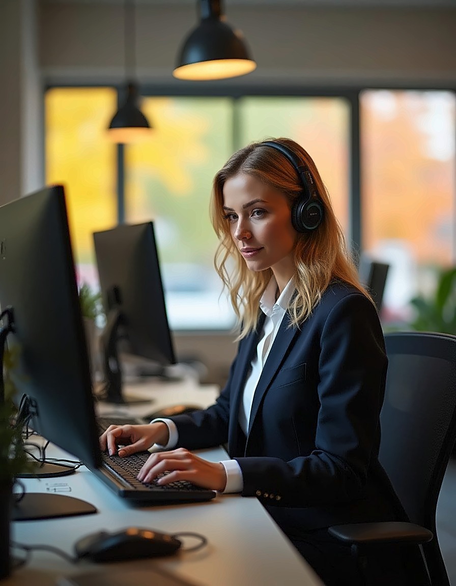 IT support specialist at a helpdesk workstation
