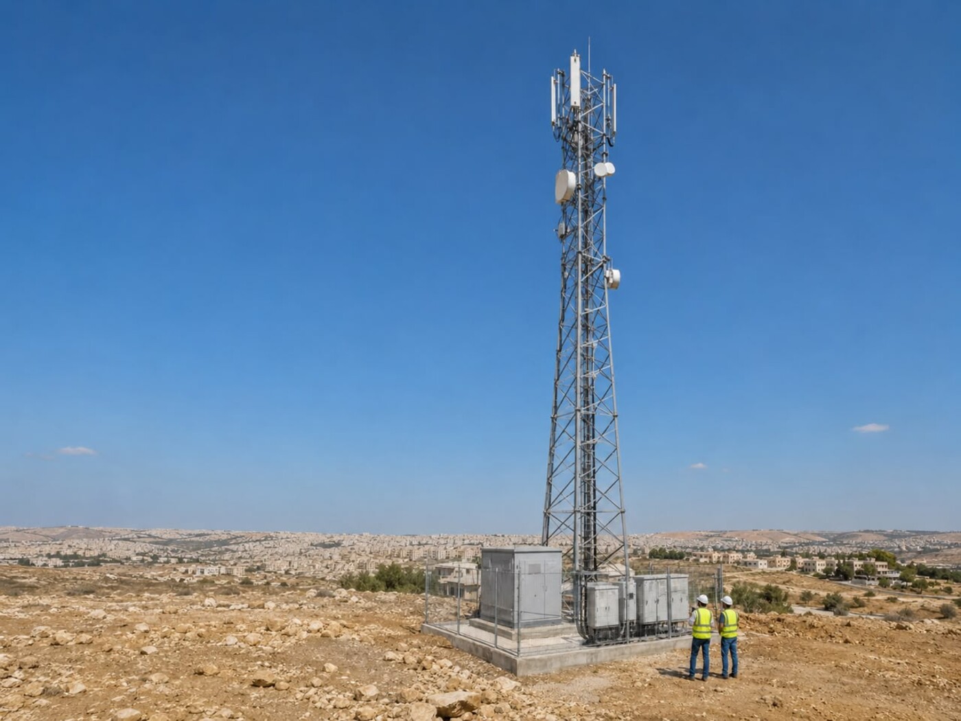 4G mobile network tower site in Syria